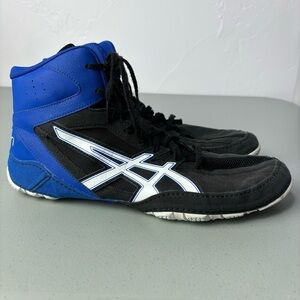 Asics Cael 8.0 Wrestling Shoes Men's 12 Blue Black 1081A002 Athletic Sneakers